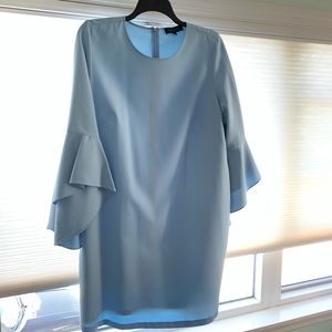 Lovely Baby Blue Bell Sleeve Dress